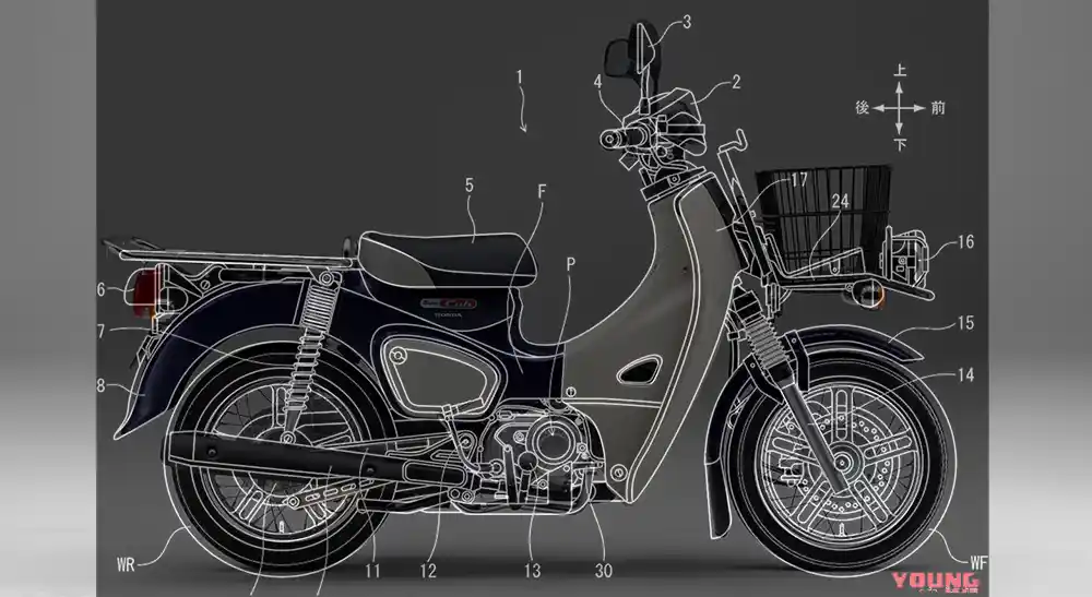 Muncul Gambar Paten Honda Super Cub Baru, Sistem Pengeremannya Menarik!