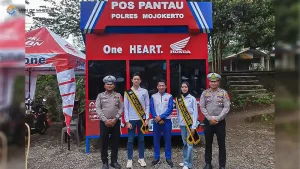 MPM Honda Jatim dengan Polres Mojokerto Adakan Cari_Aman Corner Demi Keselamatan Pengendara di Libur Nataru